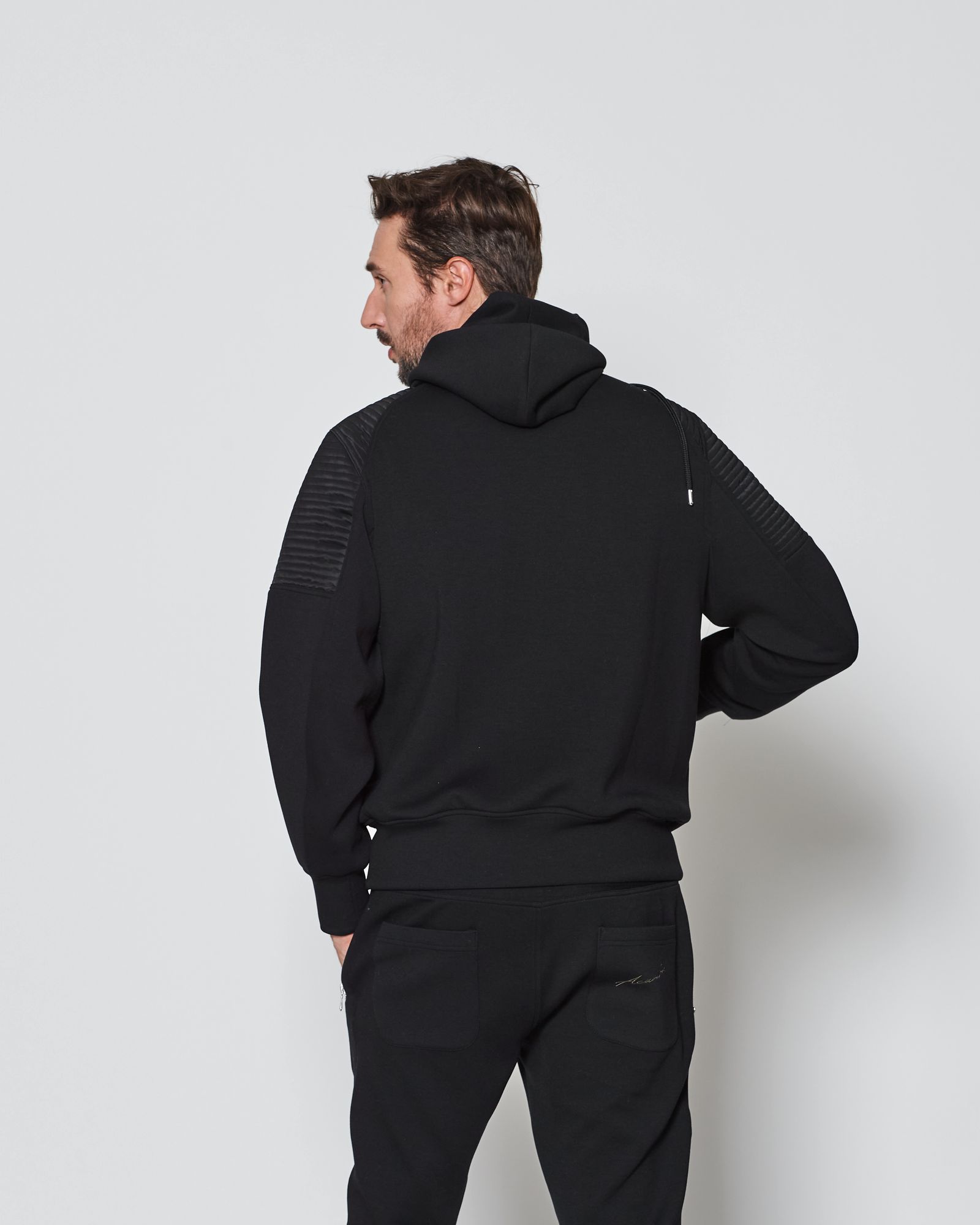 Double-knit Biker Hoodie / バイカーフーディ / BLACK 【DK2501】