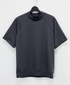 ICE PACK NYLON リバーニット モックネックラグランTee  / チャコールグレー [76006]