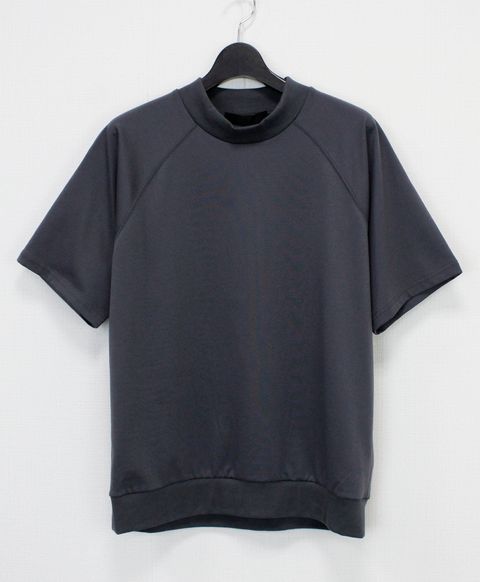 ICE PACK NYLON リバーニット モックネックラグランTee  / チャコールグレー [76006]