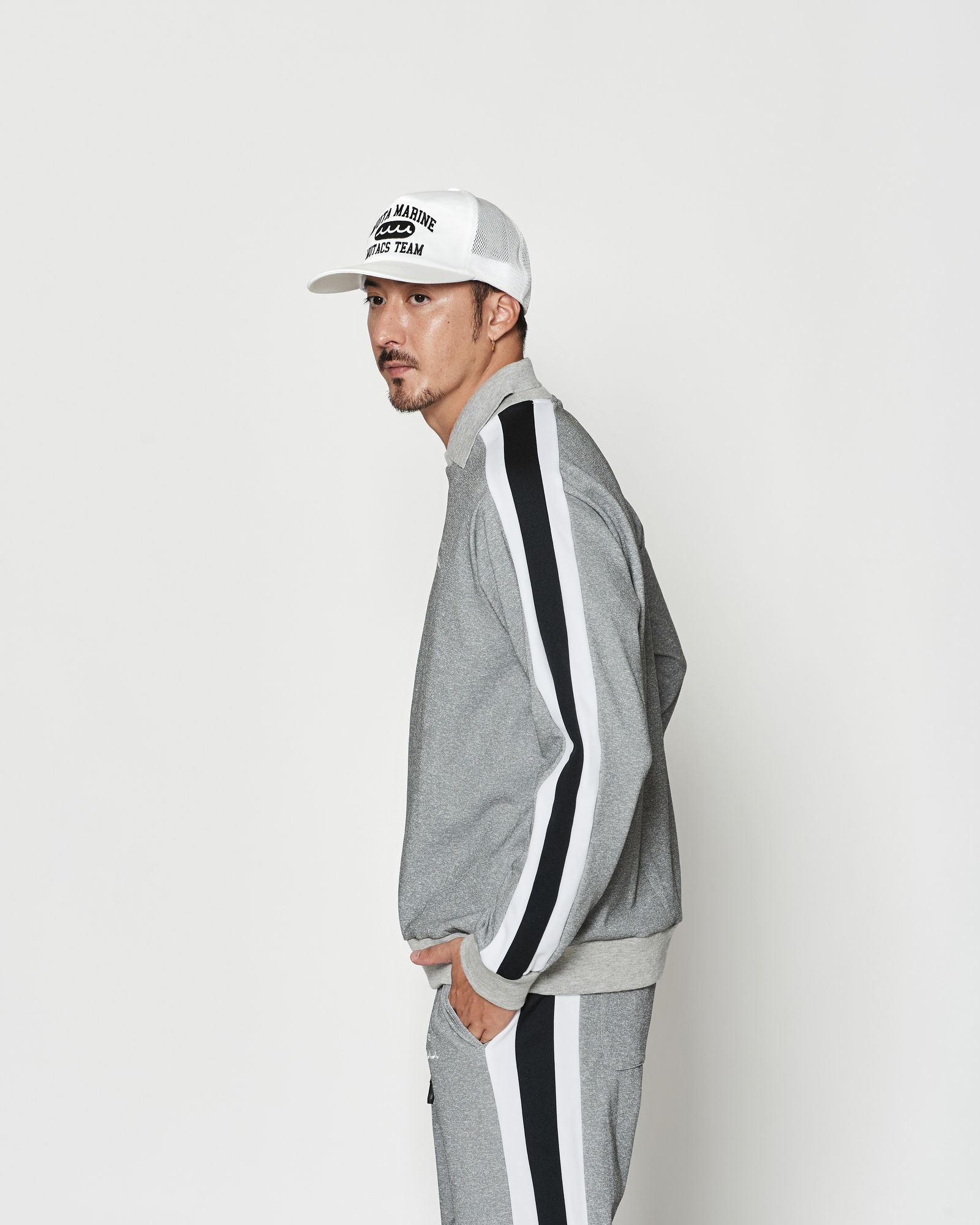 ☆先行予約☆muta MARINE × ACANTHUS  / ポロクルーネックスウェット / Polo Crewneck / GREY 【MA2607】