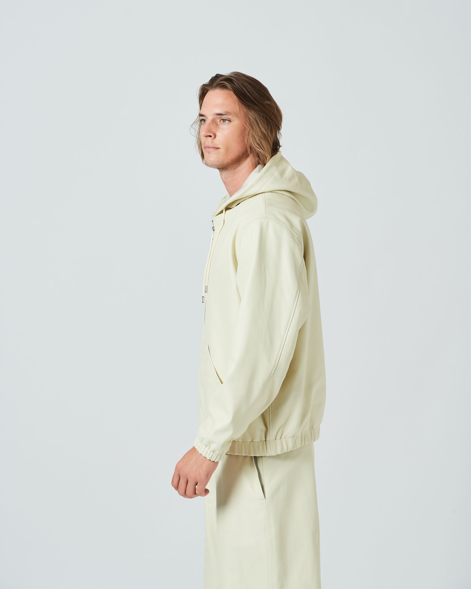 Leather Hooded Jakcet / レザーパーカー / WHITE / [L2402]