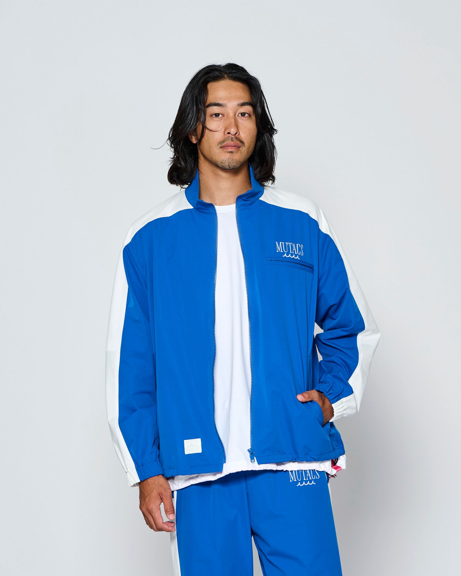 ☆先行予約☆muta MARINE × ACANTHUS  / サイドライントラックジャケット / Side Line Track Jacket / BLUE【MA2704】