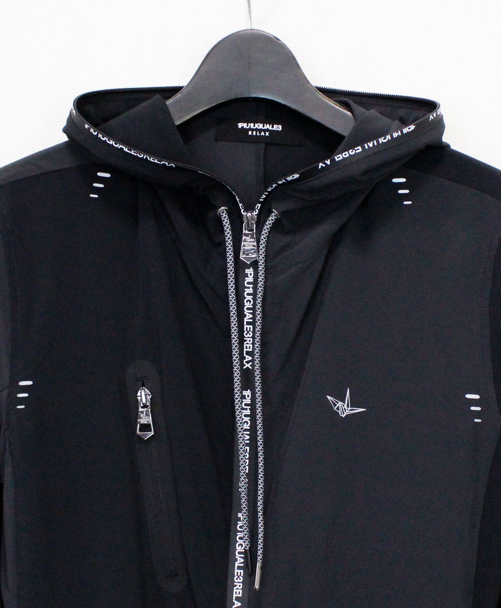 バイカラーランニングパーカー / ブラック【USO-26034】