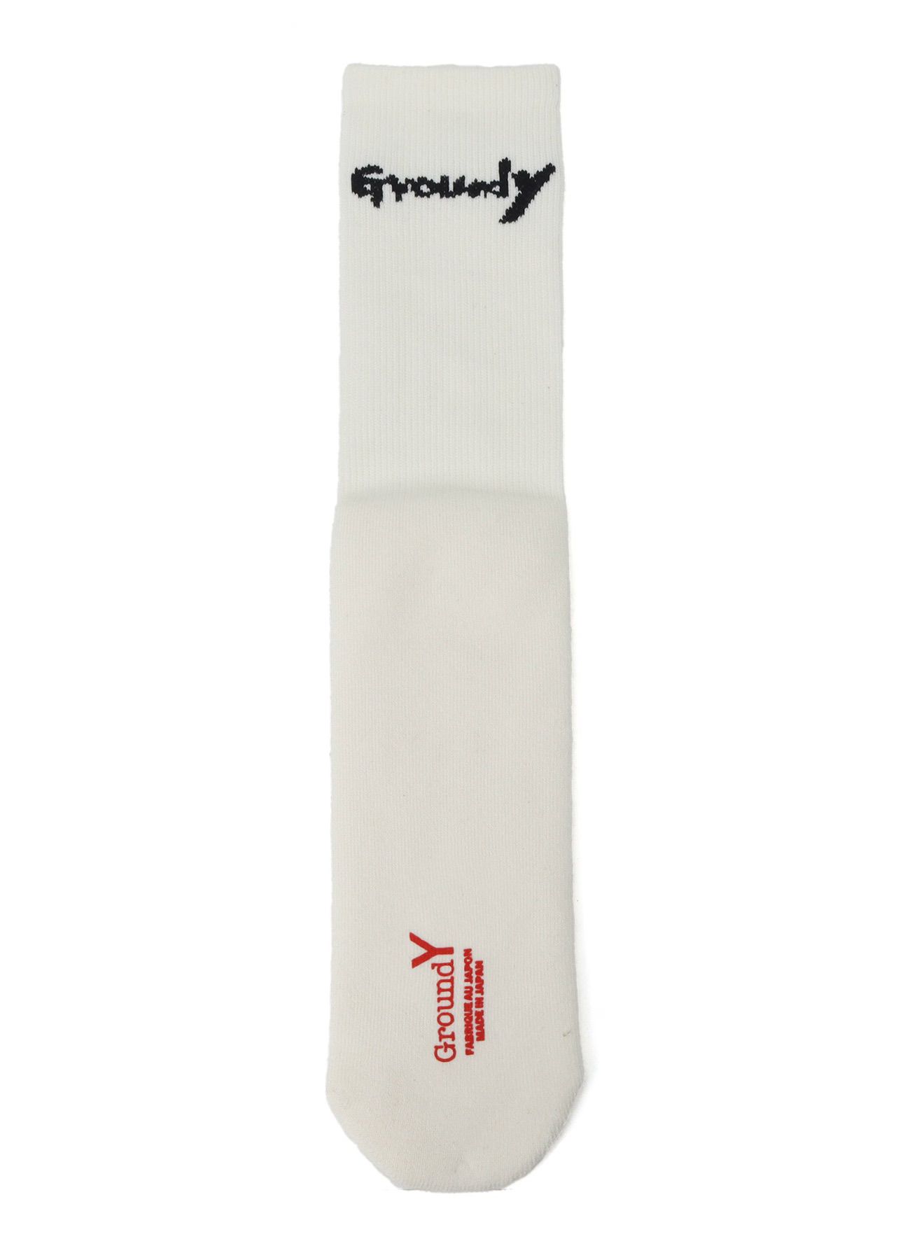 WOOL COTTON Ground Y LOGO TUBE SOCKS / ロゴチューブソックス / ホワイト [GL-M02-053-1-02]