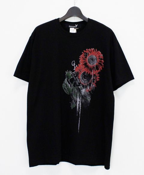 JERSEY SUNFLOWER T-SHIRT / BLACK [GK-T79-070-2]