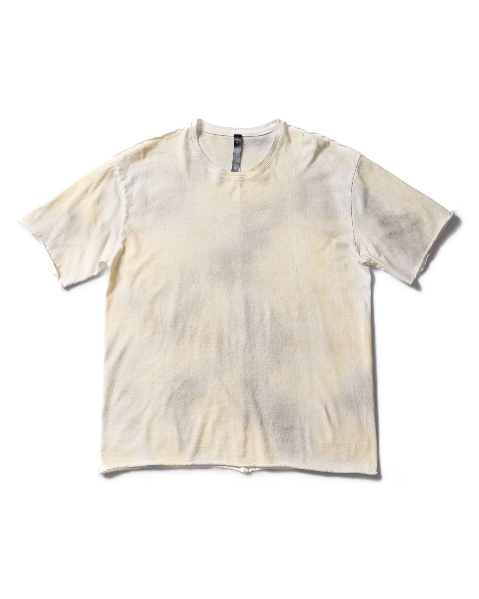 ☆先行予約☆ wjk  / マルチピグメントダイカットオフ半袖Tシャツ / multi pigment dye cut-off S/S / dirty yellow【7155 lj93k】