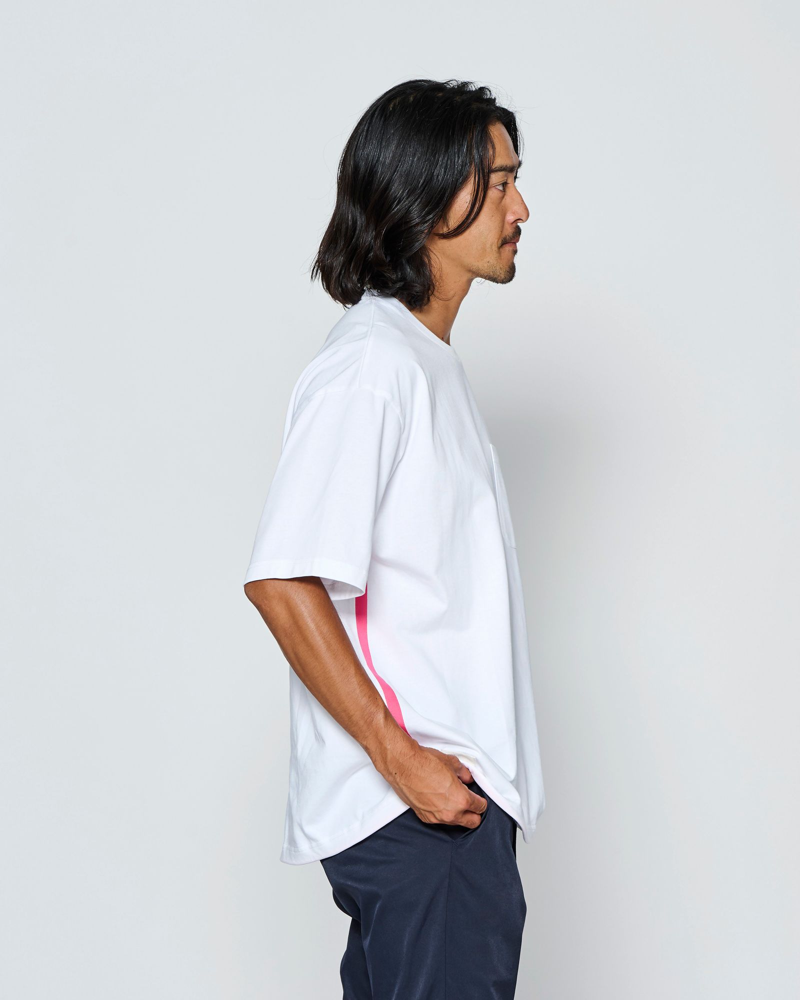 ☆先行予約☆muta MARINE × ACANTHUS  / ドローコード付きポケットTシャツ /  Drawstring Pocket Tee / WHITE【MA2724】