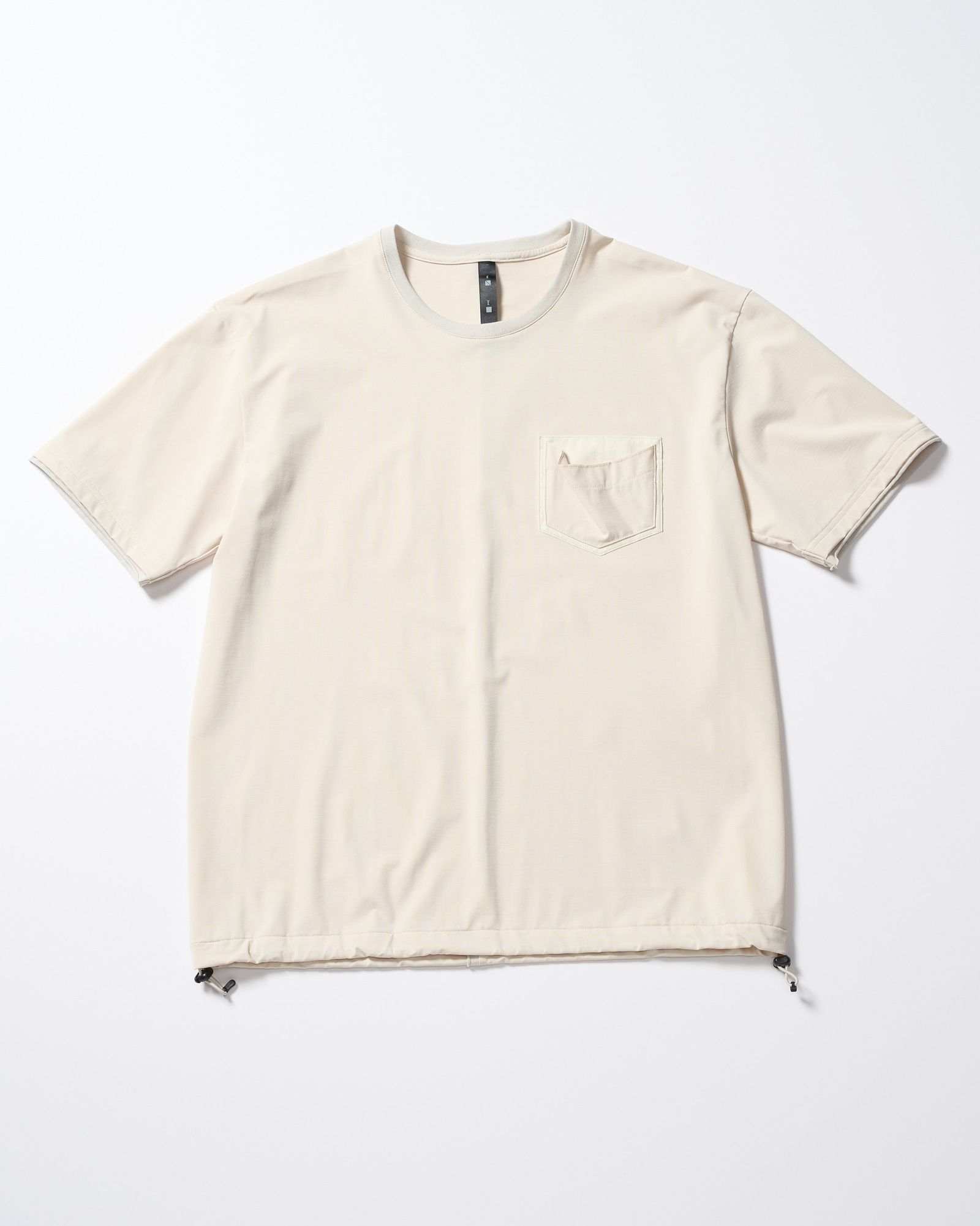 ☆先行予約☆ レザーポケット S/S  Tシャツ /  drawstring leather pocket S/S / L.BEIGE [7132 ny58i]