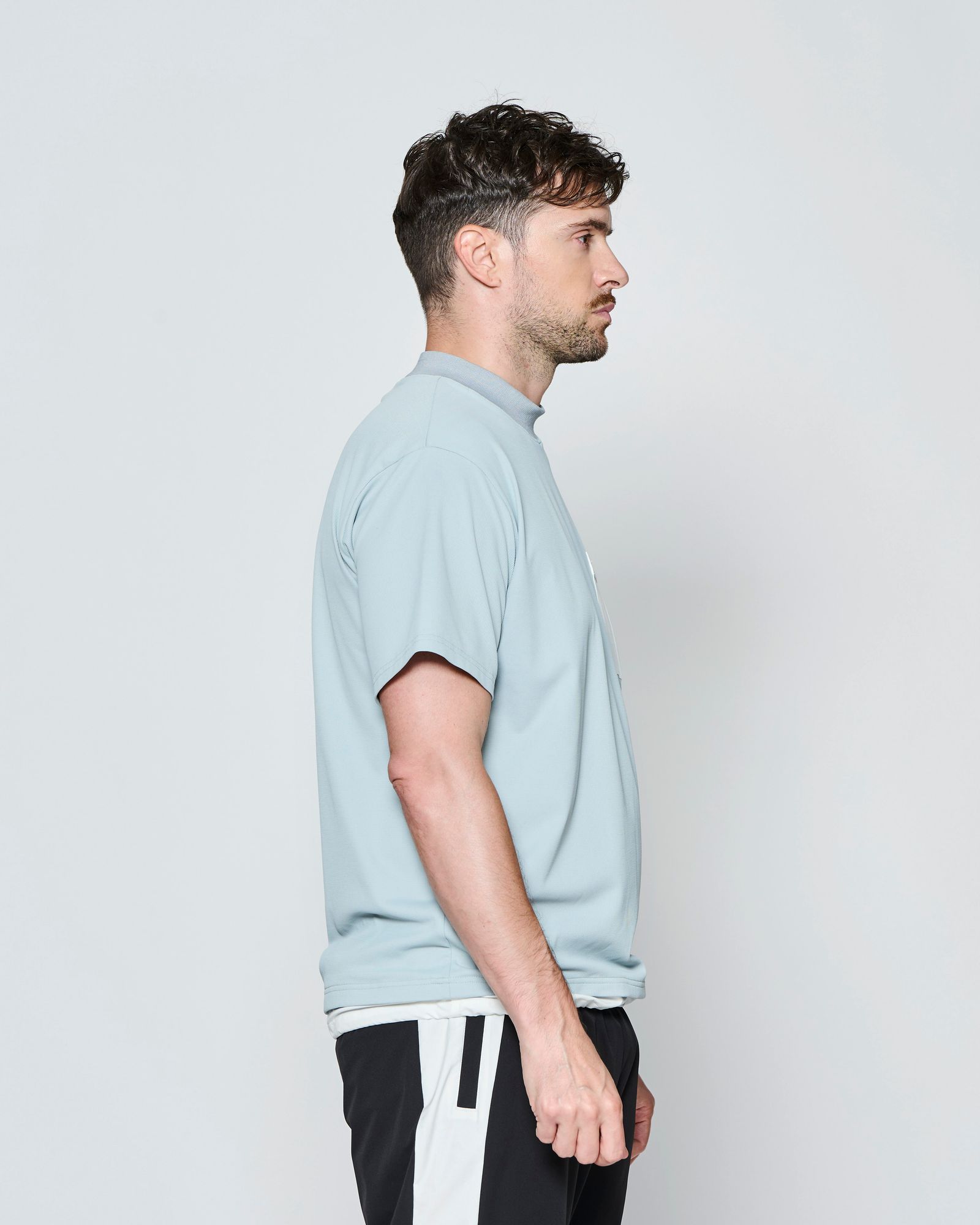 ☆先行予約☆muta MARINE × ACANTHUS  / メッシュモックネック半袖Tシャツ /  Mesh Mockneck S/S Top / GREY【MA2714】