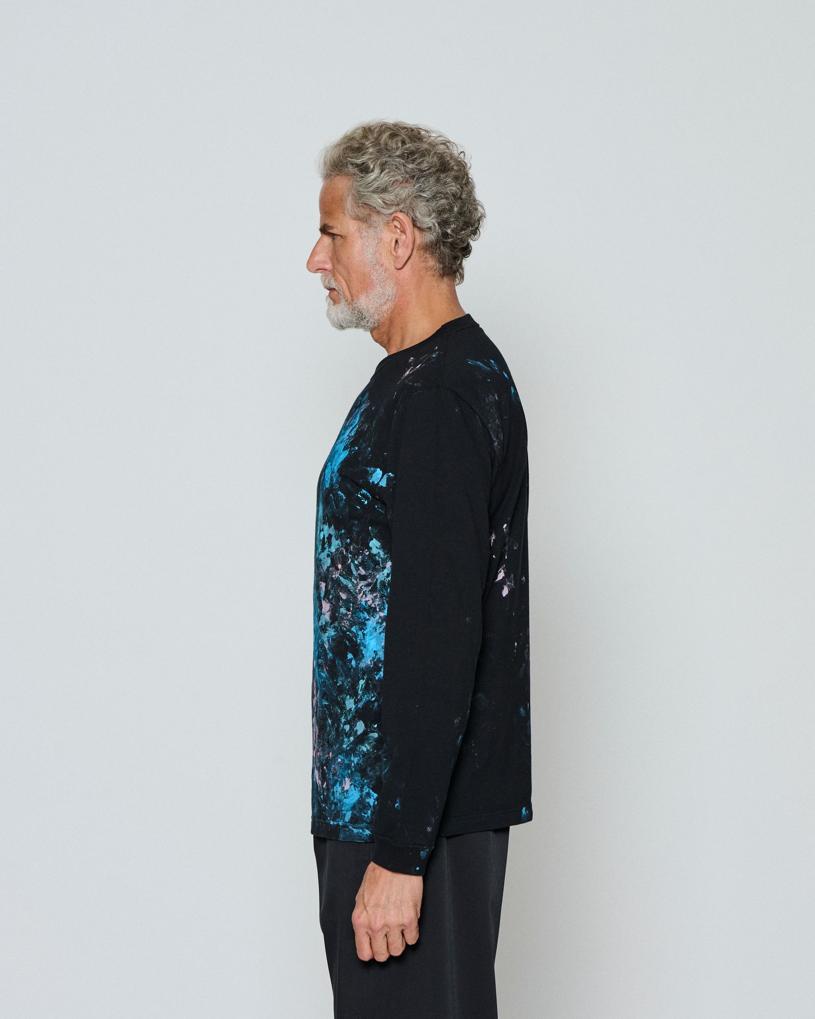 ☆先行予約☆  アブストラクトペイントロンTee / Abstract paint L/S Tee / BLACK 【CT2611】