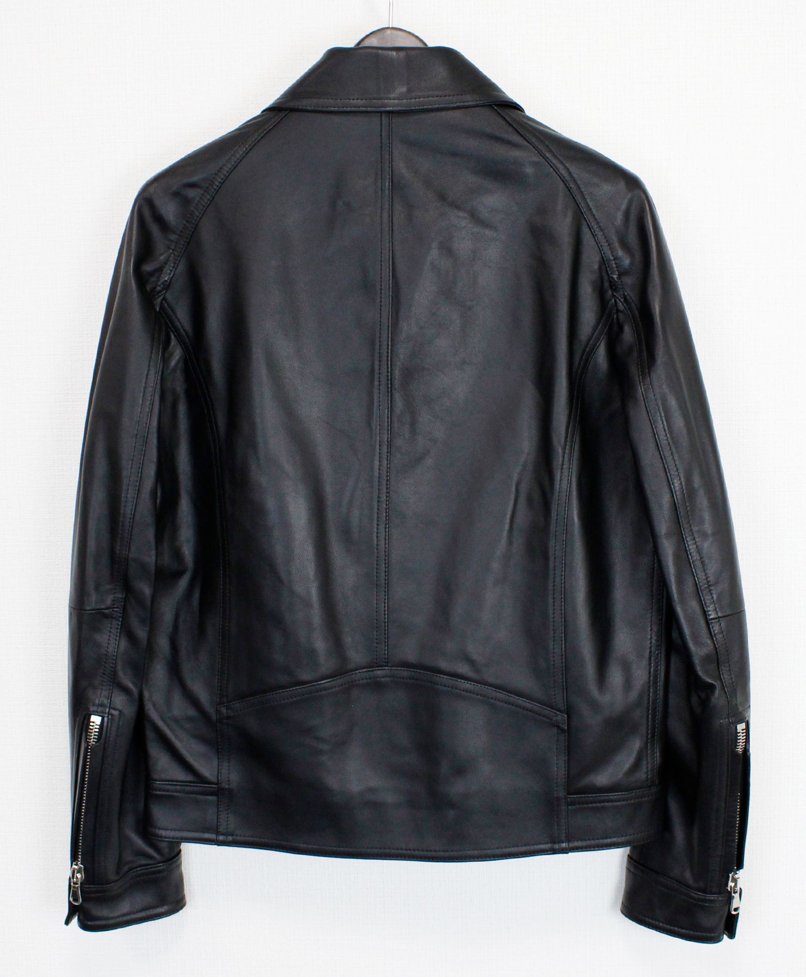 メンズ ラムナッパレザー ダブルライダースジャケット/ BIKER JACKET IN LAMBSKIN NAPPA / GABRIELE /  NERO - 46