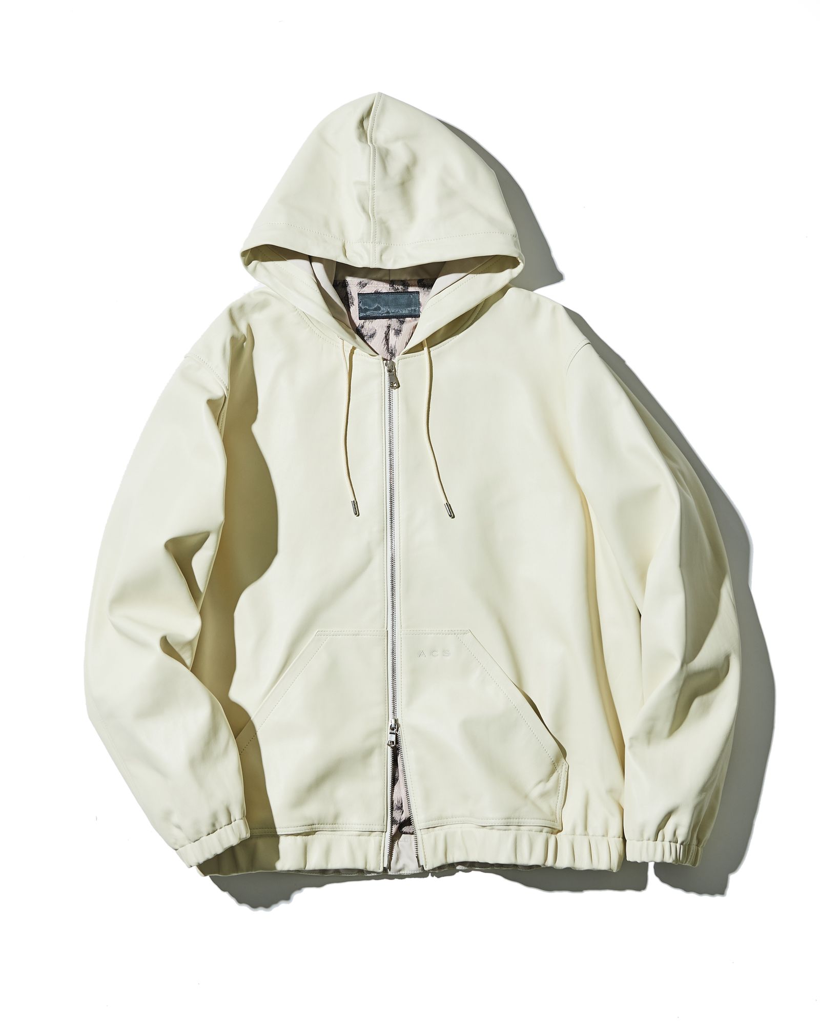 Leather Hooded Jakcet / レザーパーカー / WHITE / [L2402]