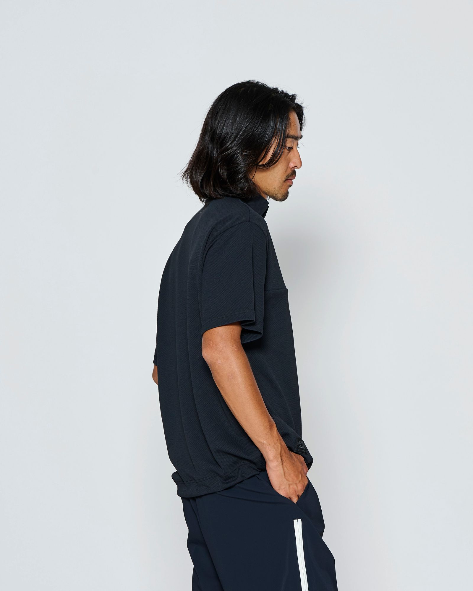 ☆先行予約☆muta MARINE × ACANTHUS  / スタンドカラーS/Sトップ /  Stand Collor S/S Top / BLACK【MA2709】