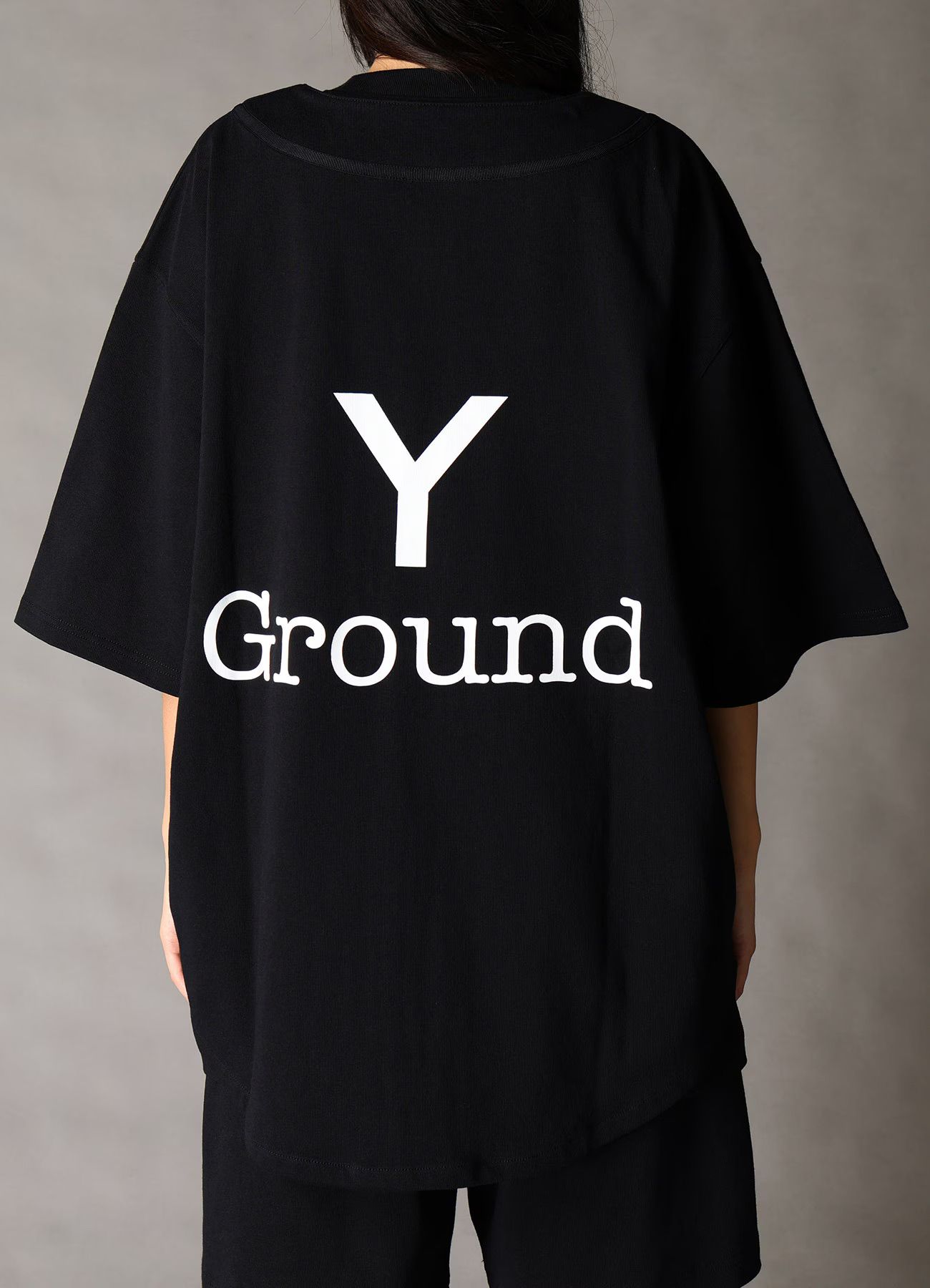 Ground Y×NEW ERA Ground Y BACK LOGO BASE BALL SHIRT / BLACK [GK-T91-090-2]