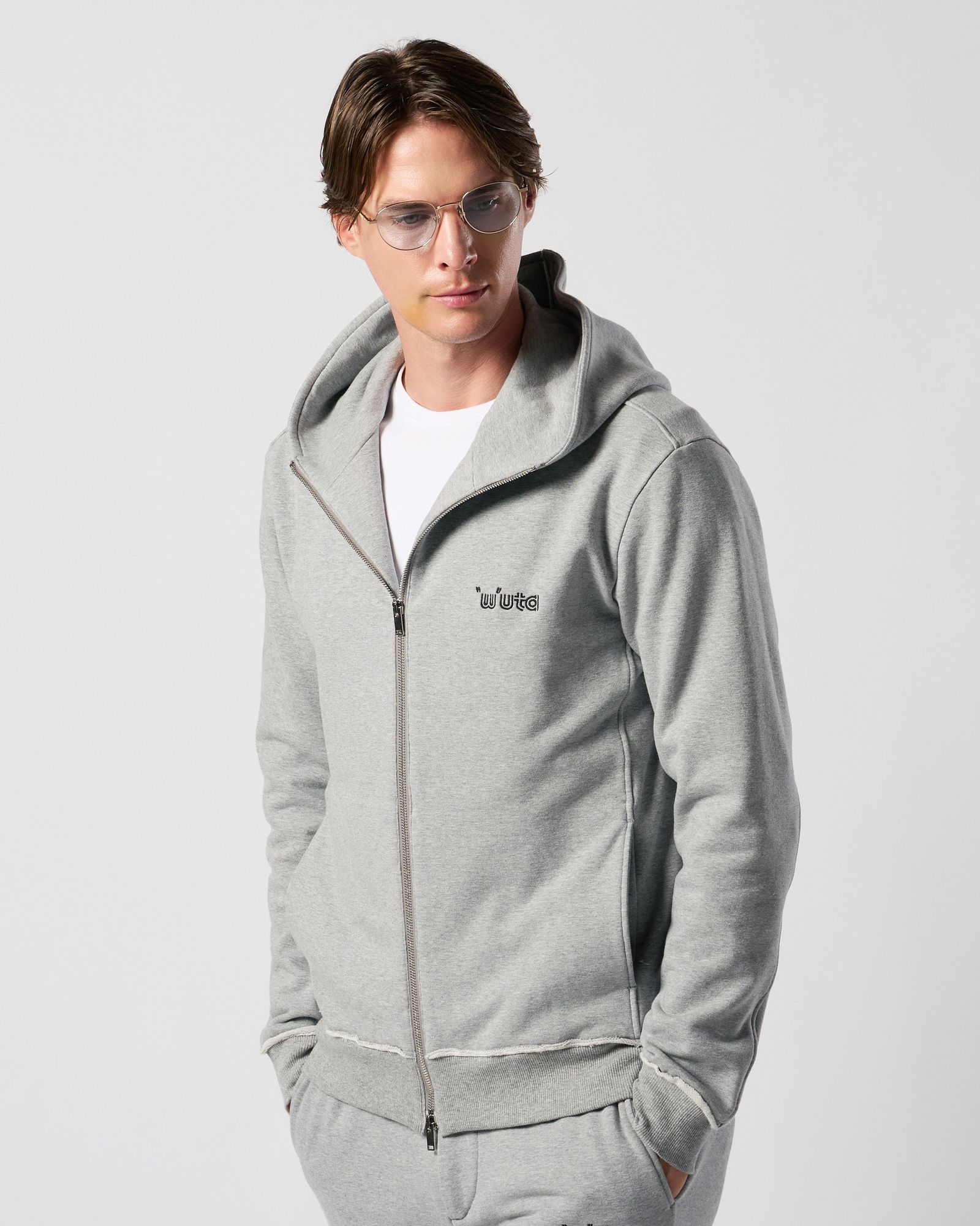 ☆先行予約☆ muta × wjk  / 高密度ストレッチ裏毛リブスウェットパンツ / super urake zip-up parka / T.GRAY [206 mw07j]