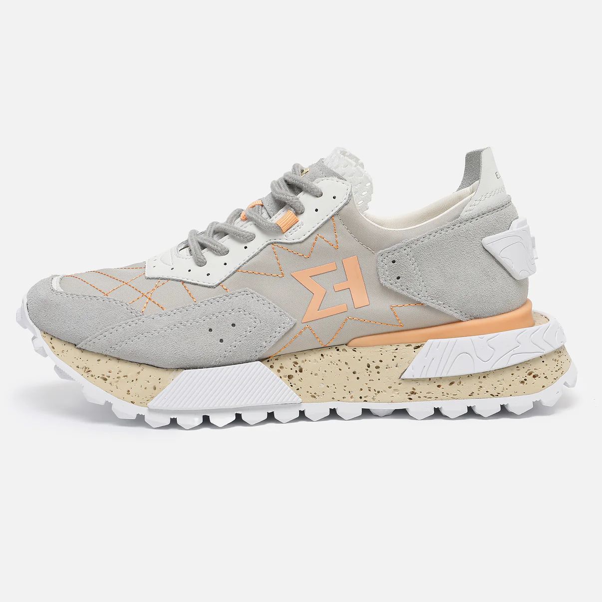 レザーテックスニーカー / NSJ600J /  GREY/MELON