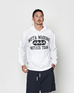 ☆先行予約☆muta MARINE × ACANTHUS  / カレッジロゴ スウェットジップフーディー / パーカー / College Logo Hooded Sweatshirt / WHITE【MA2609】