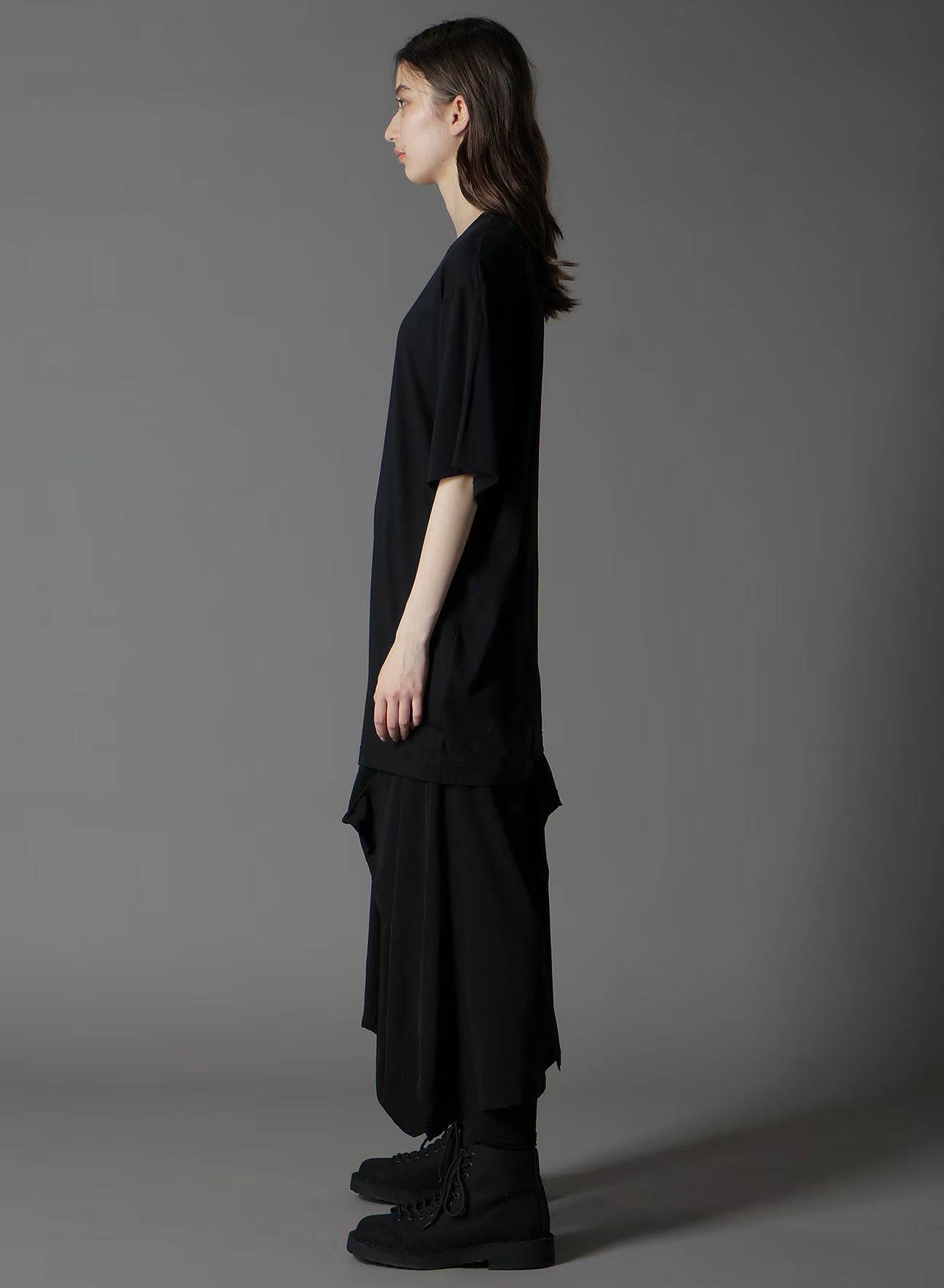 SILKETTE JERSEY W/ NUMBER PATTERN TSUJIKIRI LONG SLEEVED T-SHIRT / BLACK x PURPLE [GL-T11-803-2-03]