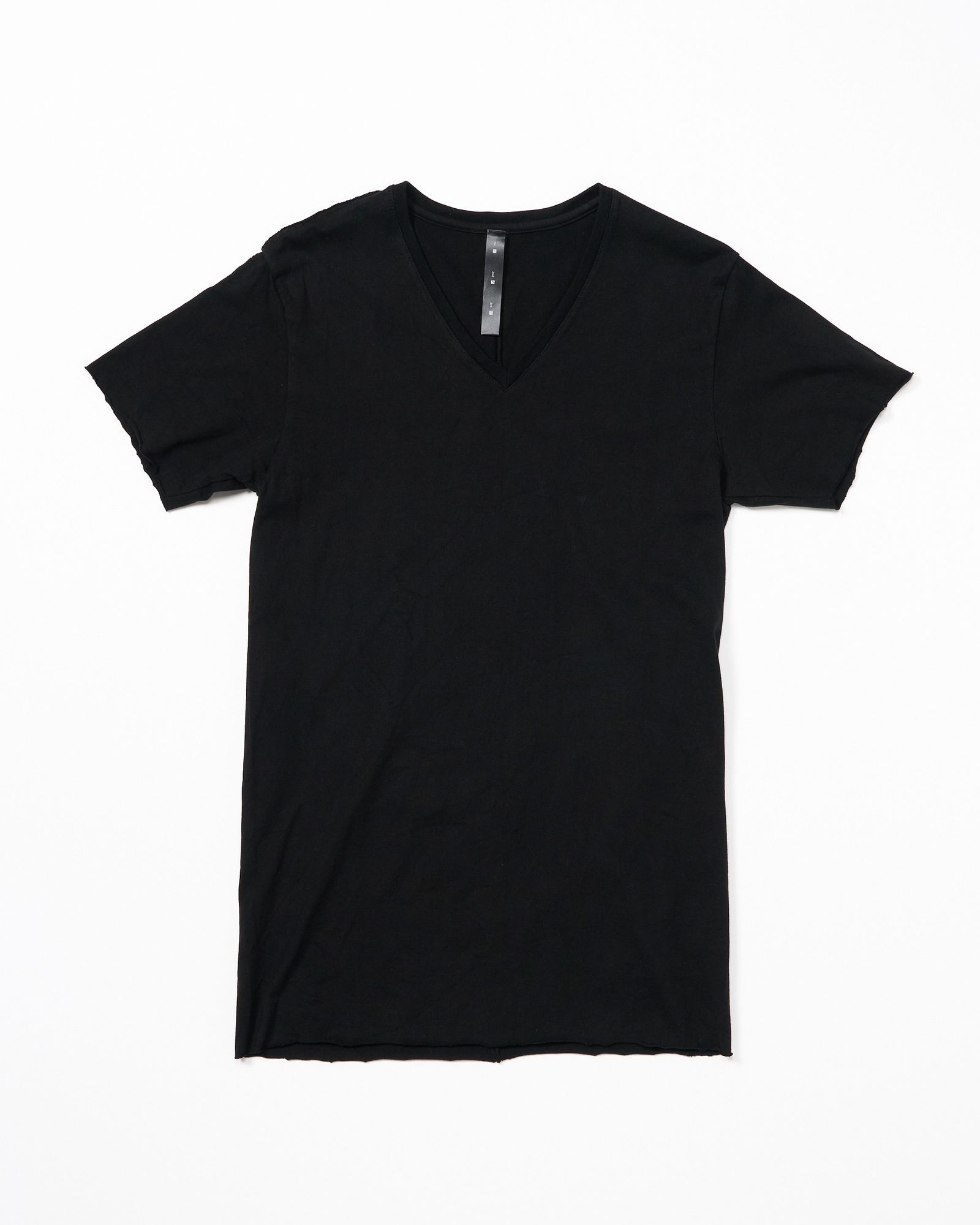 ☆先行予約☆ wjk  / スリムカットオフVネック半袖Tシャツ / slim cut-off V-neck S/S / deep black【7004 js01k】