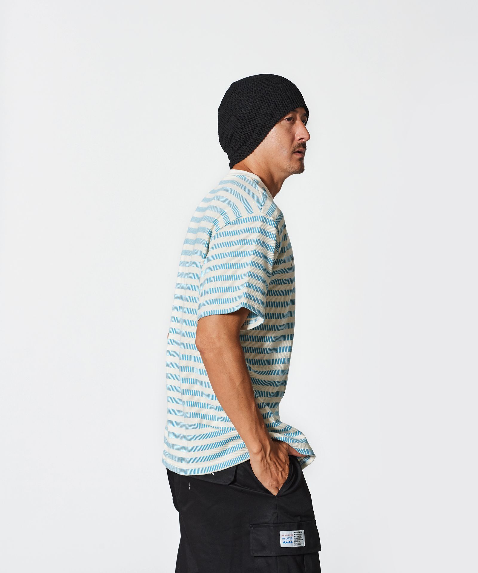 ACANTHUS × muta MARINE / muta Domino Border Tee / ボーダーTシャツ / SAX 【MA2513】