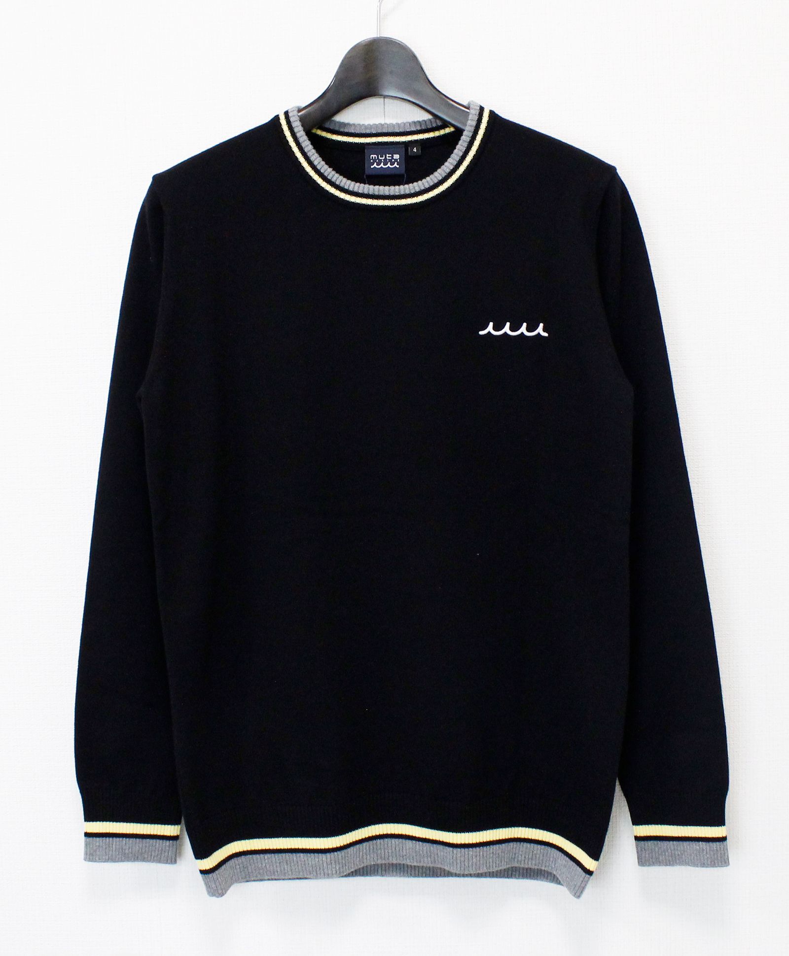 新品タグ付 muta MARINE ニット セーター ハート刺繍 ブラック L バーチカル ジャガードニット プルオーバー [全3色] – muta