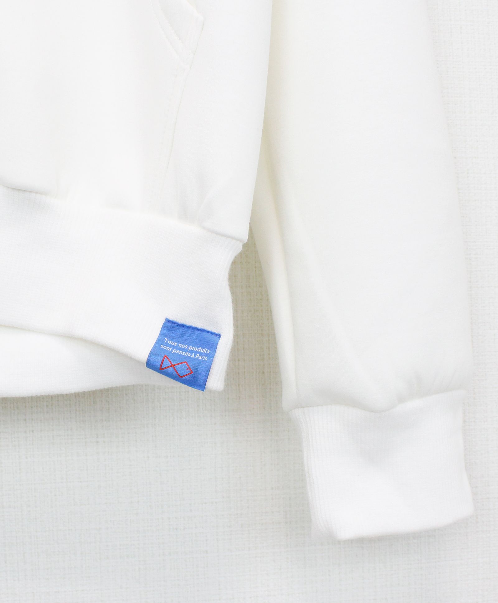 3ハートパッチダンボールジップパーカー / 3Heart Patch Cardboard Zip Hoodie / WHITE