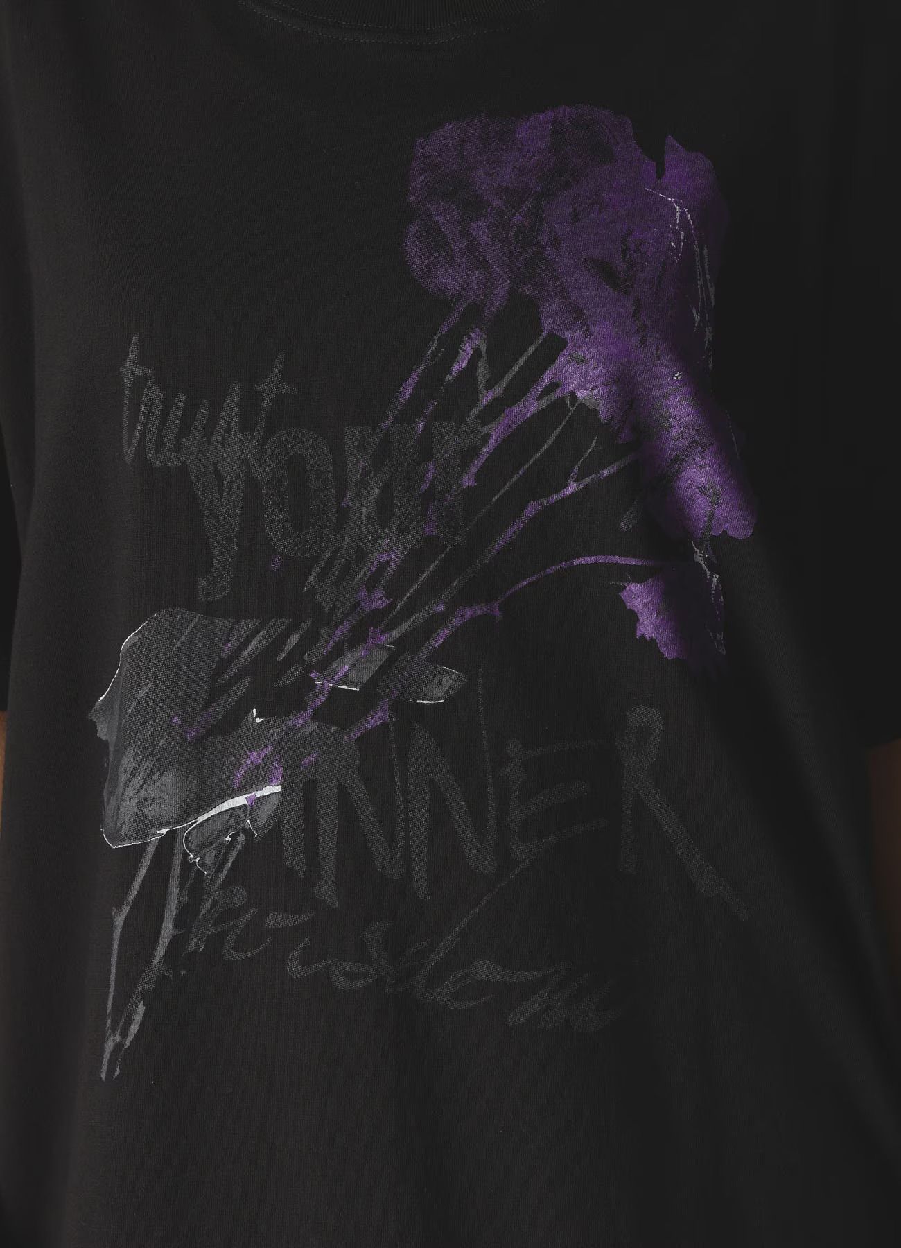 JERSEY ROSE AND HANDS T-SHIRT / BLACK [GK-T78-070-2]