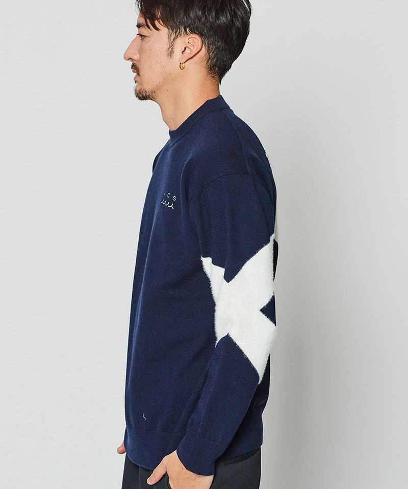 ACANTHUS x muta MARINE / muta Arm Line Knit / ニット / NAVY / MA2435