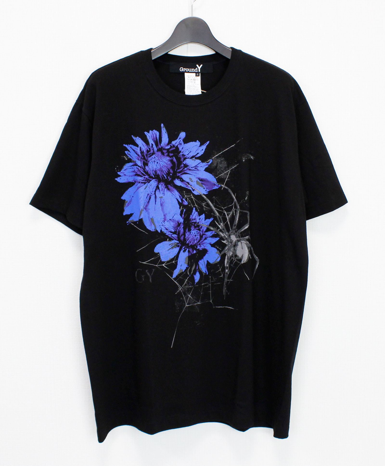 ウェア t Ground Y - COTTON JERSEY SPIDER GRAPHIC T-SHIRT / BLACK [GL