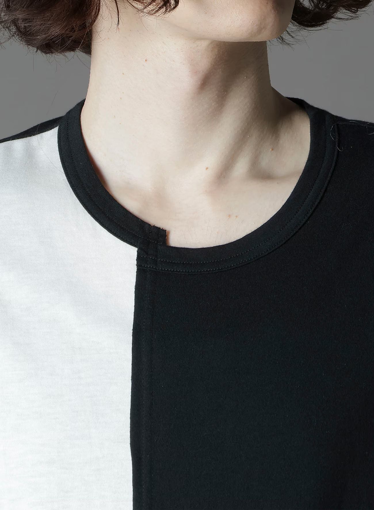 SILKETTE JERSEY W/ NUMBER PATTERN TSUJIKIRI LONG SLEEVED T-SHIRT / BLACK x WHITE [GL-T11-803-1-01]