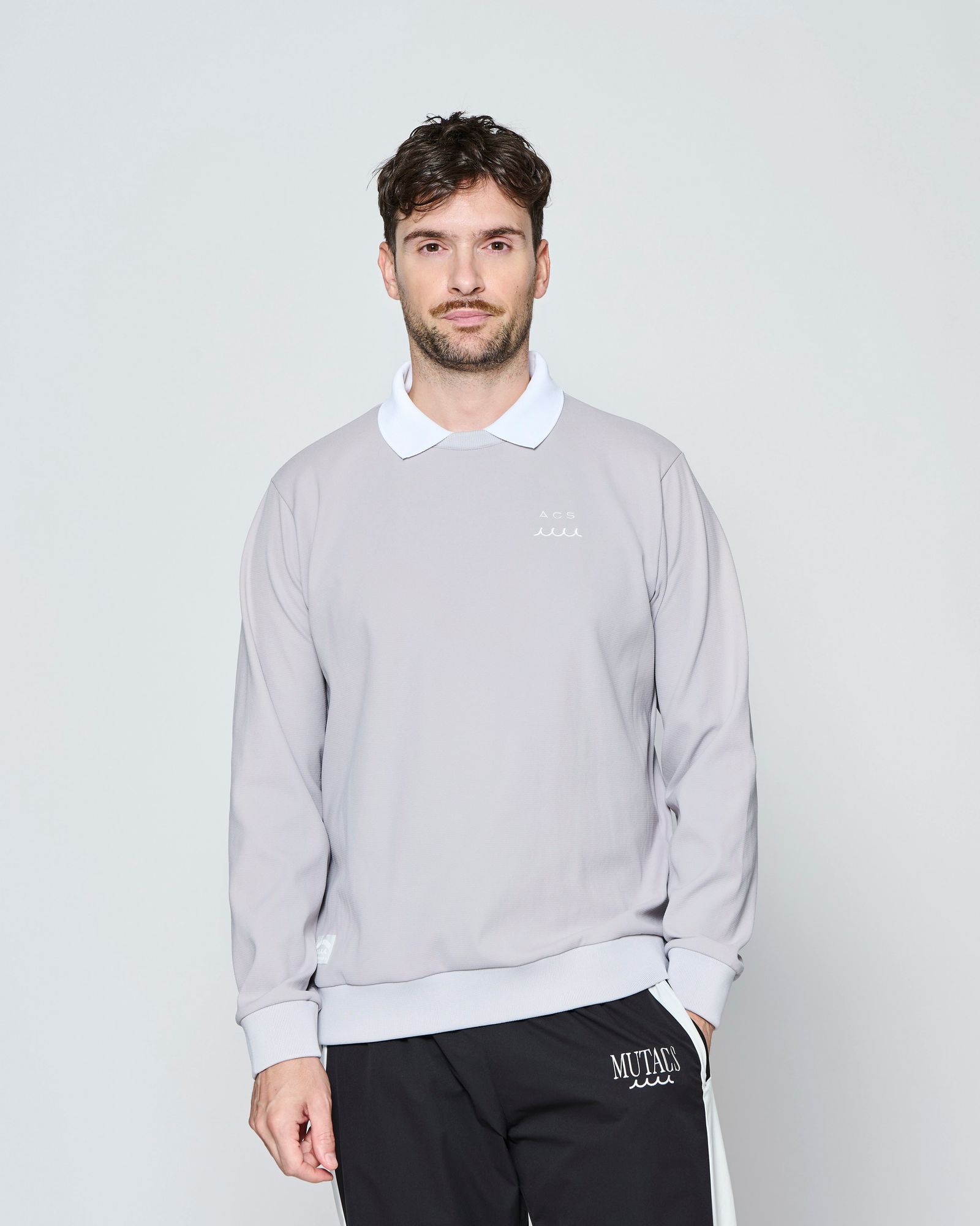 ☆先行予約☆muta MARINE × ACANTHUS  / ポロクルーネックスウェット /  Polo Crewneck / GREY【MA2710】