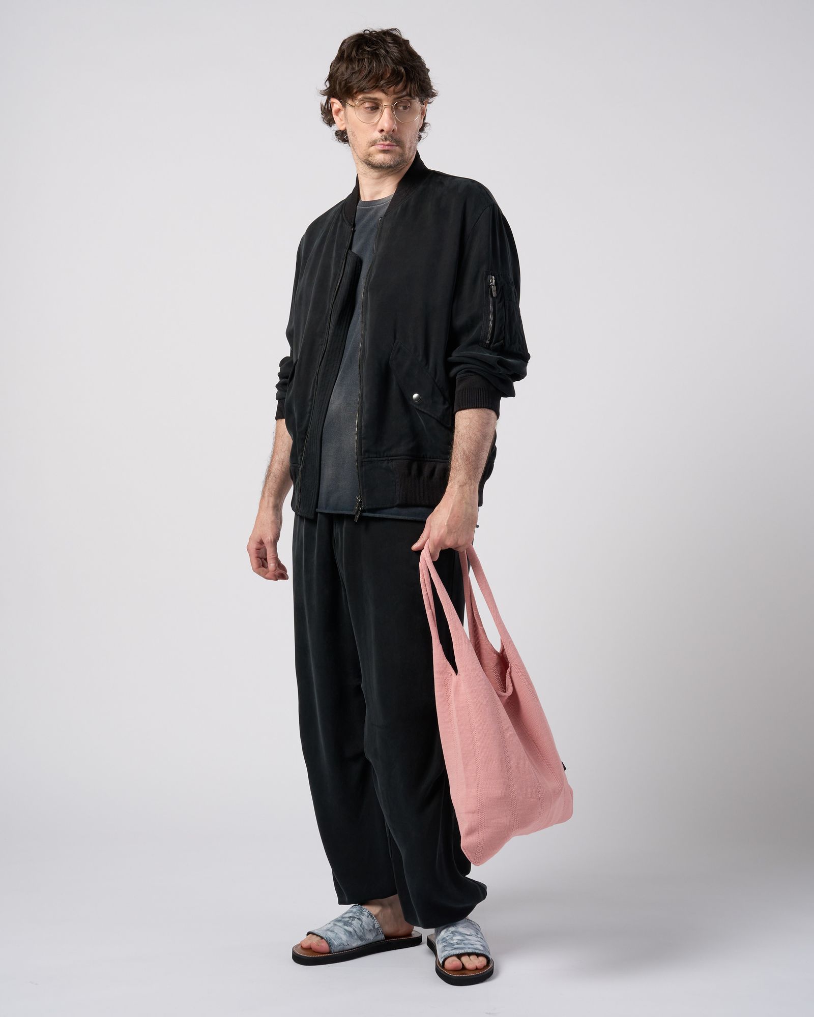 ☆先行予約☆ wjk  / ストライプニットバッグ / stripe knit bag / pink【8005 kw86k】