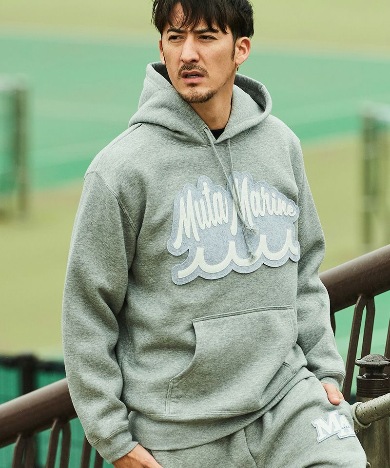 ACANTHUS - ACANTHUS x muta MARINE / muta Script Logo Hooded Sweatshirts /  パーカー / GREY / MA2432 | femt