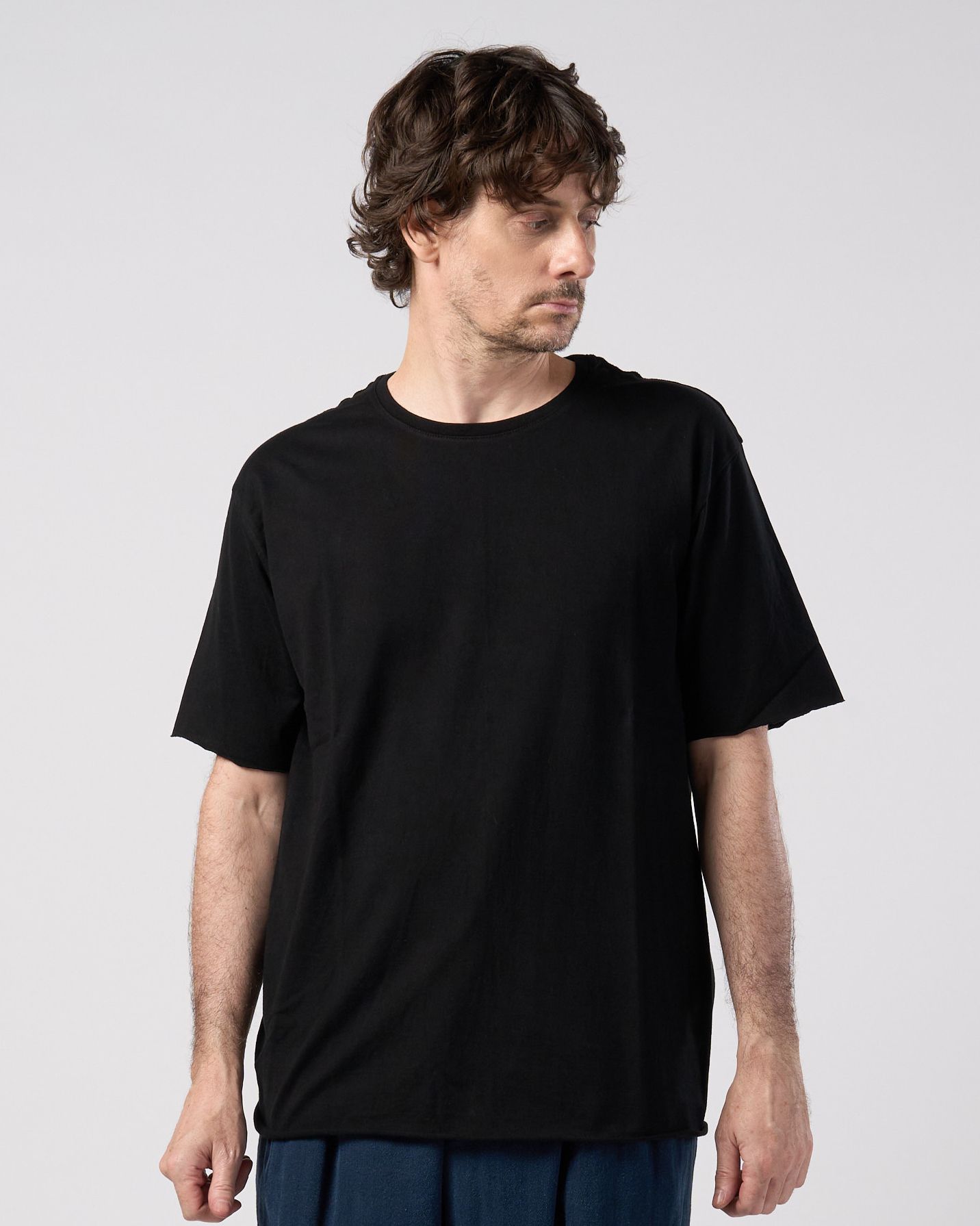 ☆先行予約☆ wjk  / カットオフクルーネック半袖Tシャツ / cut-off crew-neck S/S / deep black【7001 js01k】
