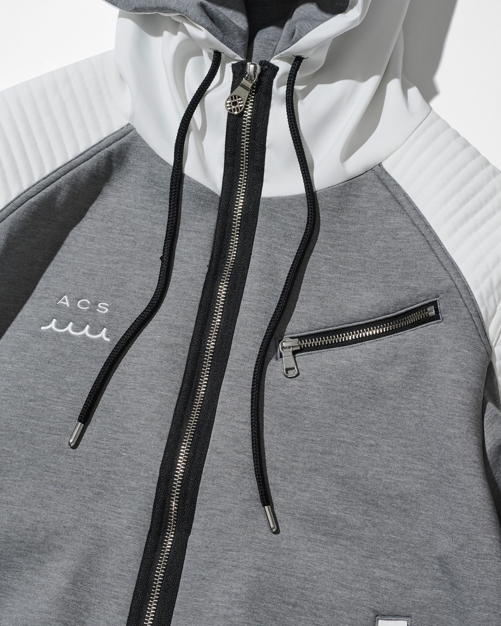 ☆先行予約☆ muta MARINE × ACANTHUS / ジップアップバイカーパーカー / Double-knit Biker parka / GREY【MA2652】