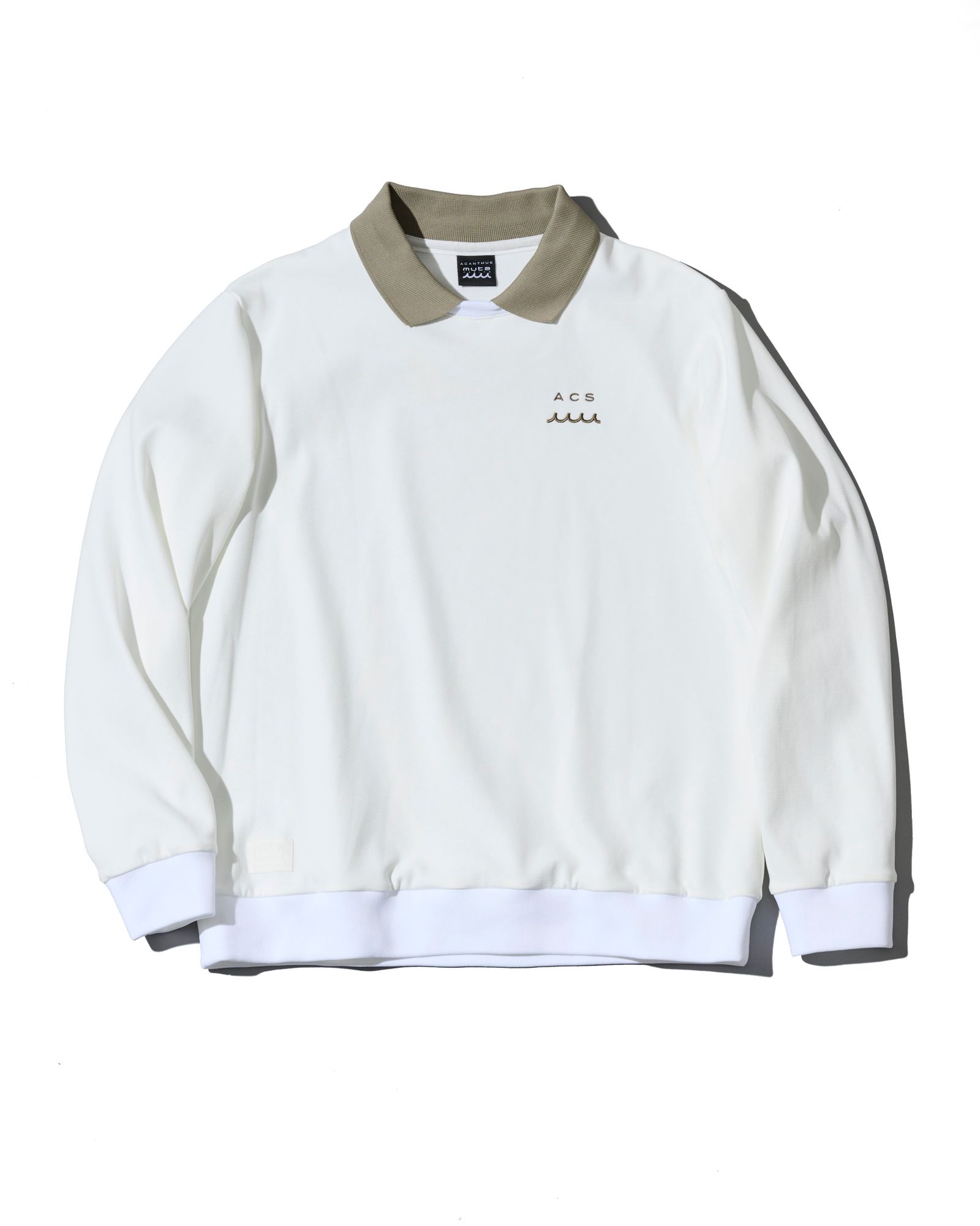 ☆先行予約☆muta MARINE × ACANTHUS  / ポロクルーネックスウェット /  Polo Crewneck / WHITE【MA2710】