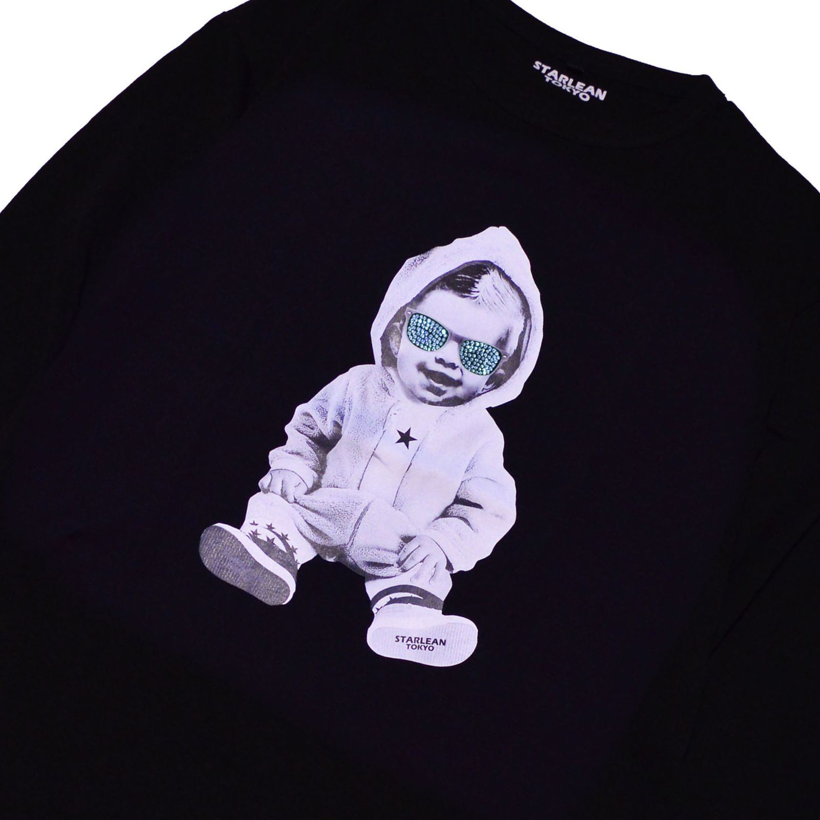 プリントロンT SWALLOW HOODIE BABY LONG T-SHIRT / [SLLT061] BLACK