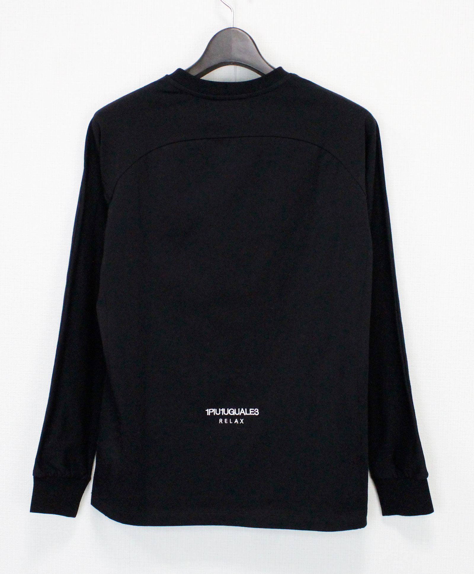 1PIU1UGUALE3 RELAX × PEANUTS / スヌーピー ラインストーンロングTシャツ / ブラック【UST-26056】