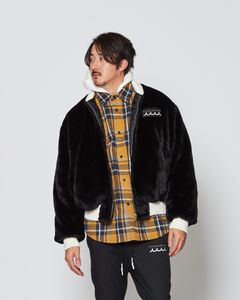 ☆先行予約販売2025年11月中旬～12月中旬頃入荷予定☆ ACANTHUS × muta MARINE / muta Faux Fur Bomber Jacket  / ファーボンバージャケット / BLACK 【MA2530】