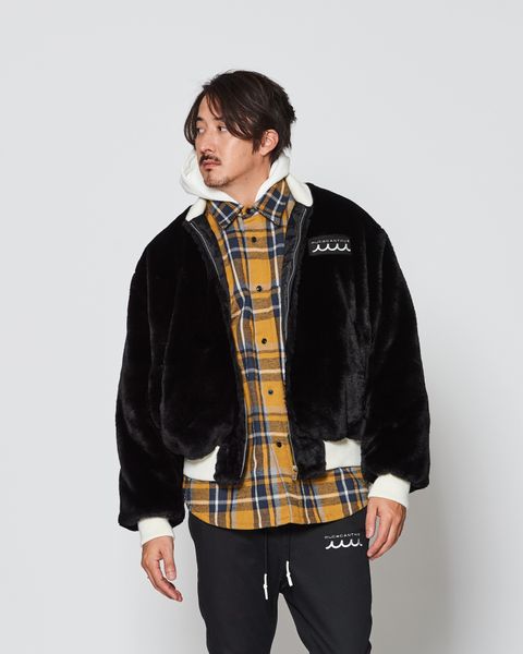 muta MARINE × ACANTHUS / muta Faux Fur Bomber Jacket  / ファーボンバージャケット / BLACK 【MA2530】