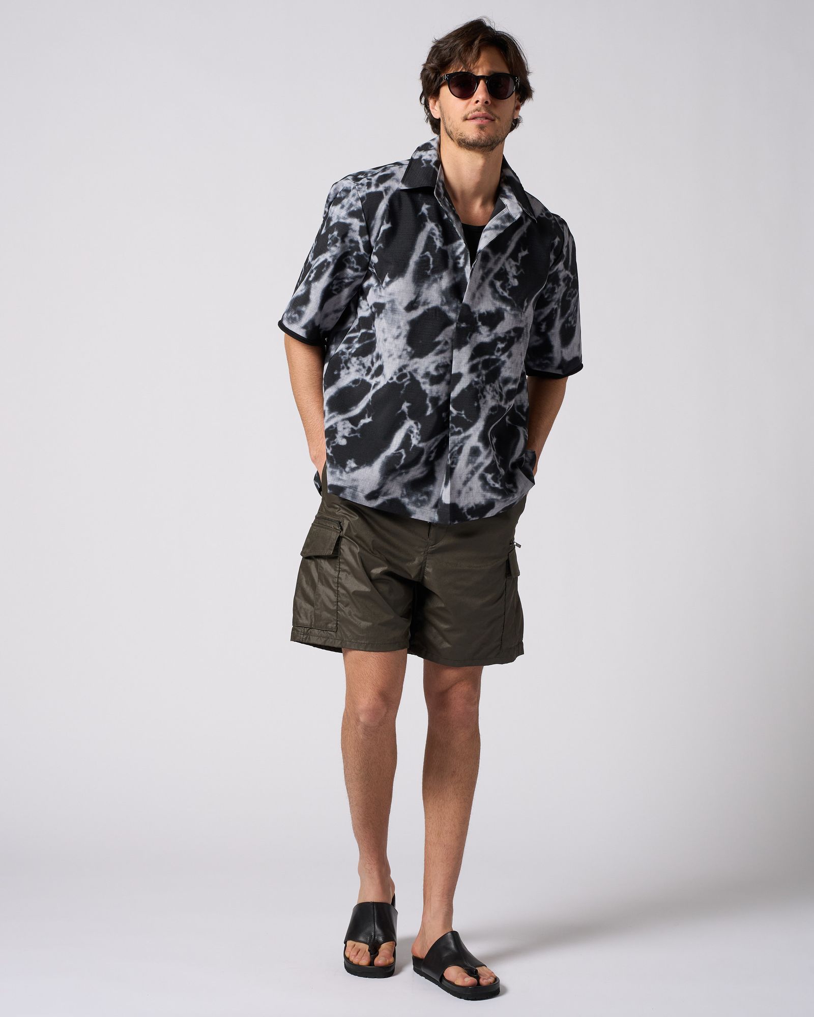 ☆先行予約☆ カーゴショーツ / solid cargo shorts / KHAKI [5220 pe52i]