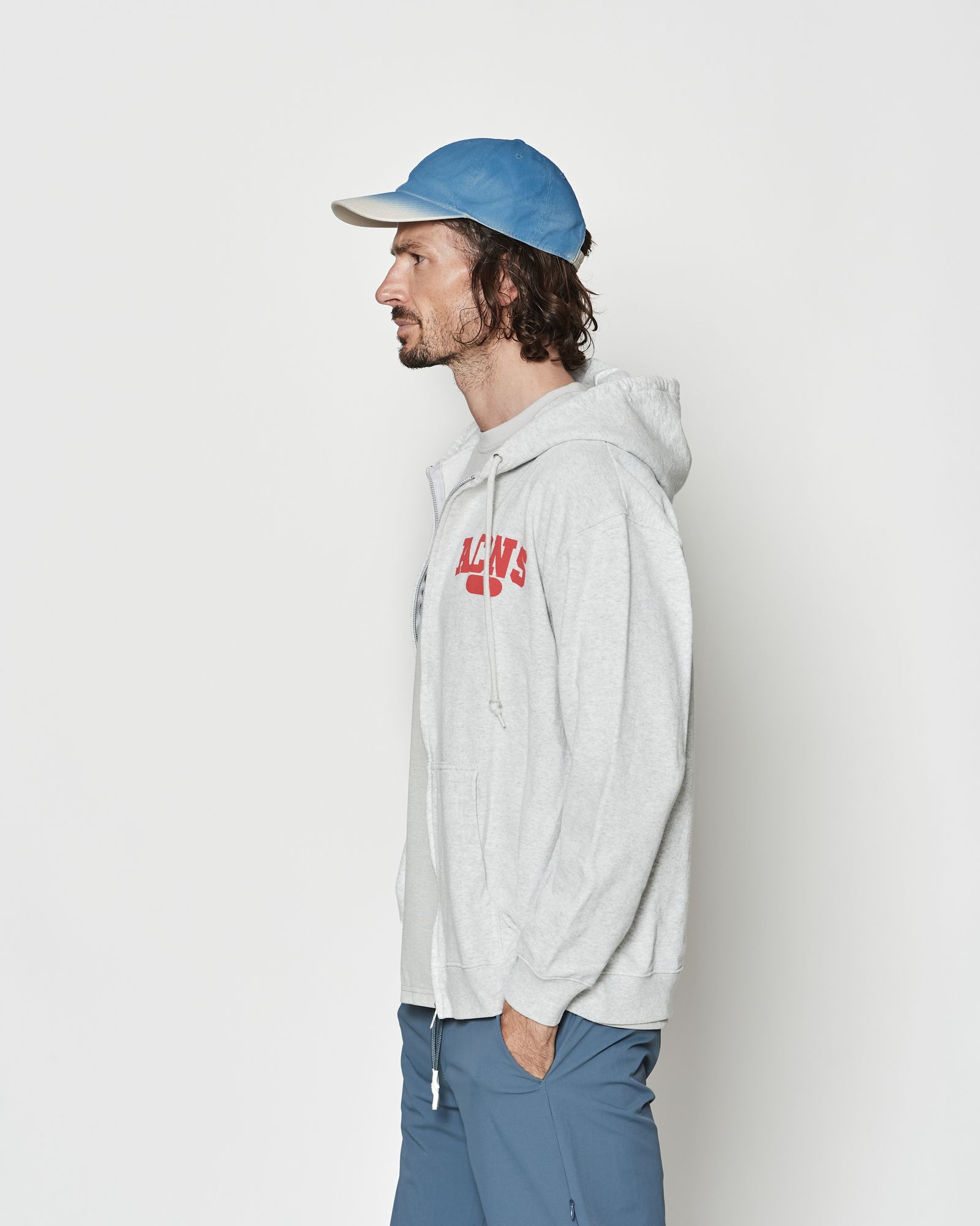 ☆先行予約☆ エイジングカレッジロゴ スウェットジップフーディー / パーカー / Aging College Logo Zip Up Hooded Sweatshirt / ASH GREY【HJ2601】