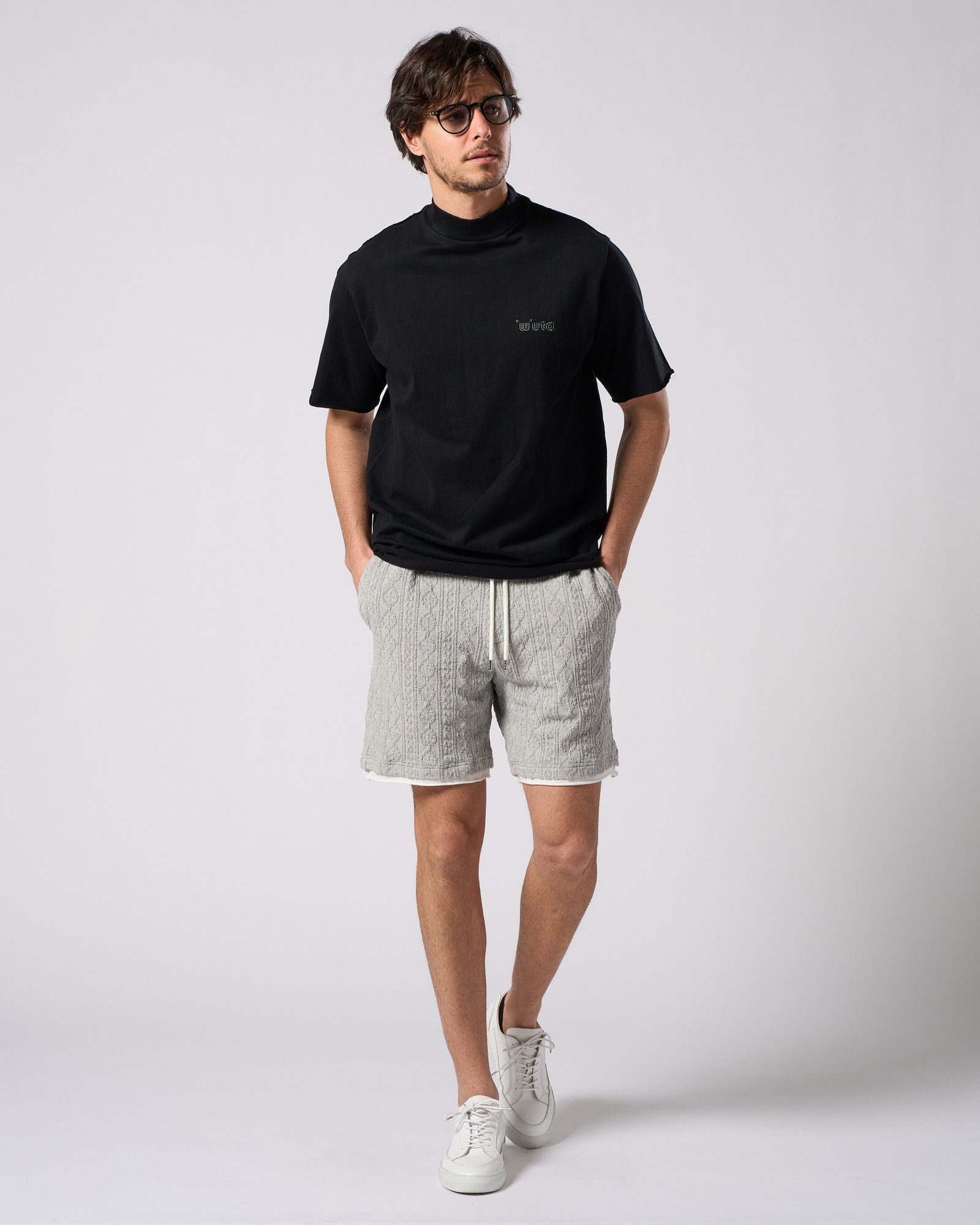 ☆先行予約☆ ジャガードサマーニットショーツ /  jacquard summer knit shorts / T.GRAY [5401 kc01i]