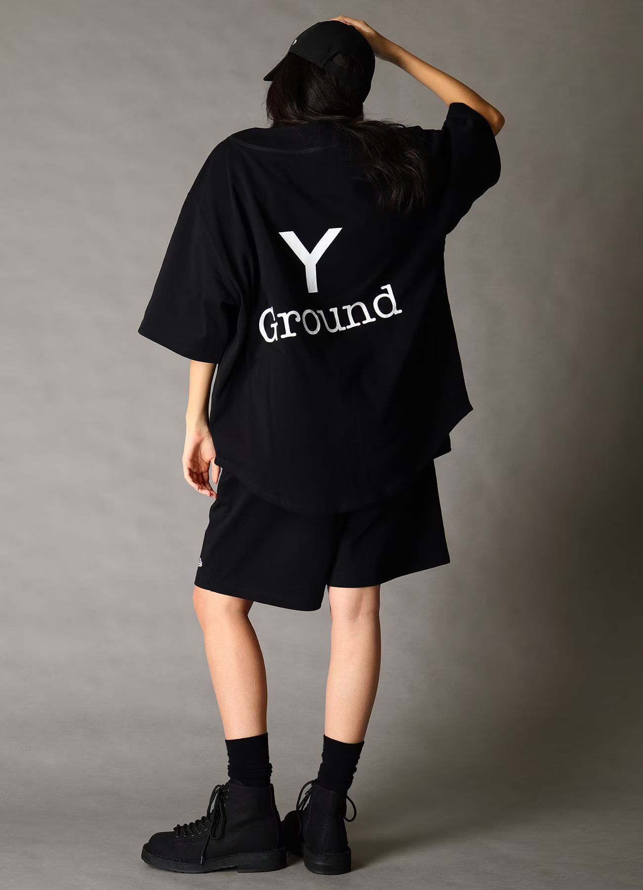 Ground Y×NEW ERA Ground Y BACK LOGO BASE BALL SHIRT / BLACK [GK-T91-090-2]