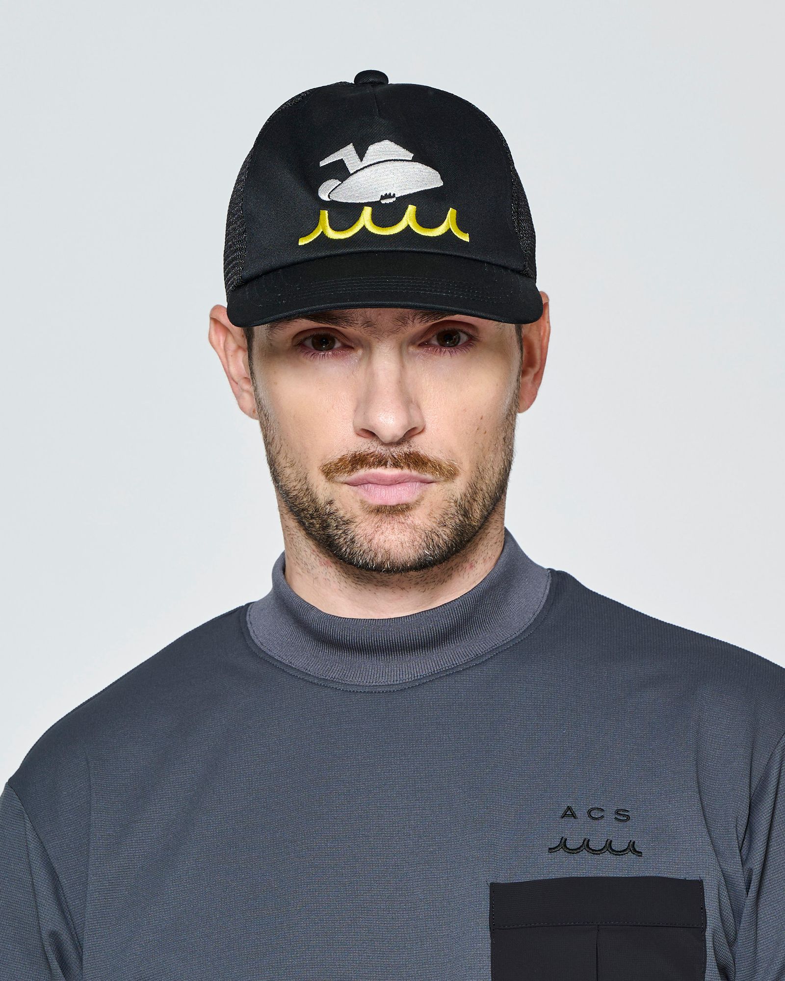 ☆先行予約☆muta MARINE × ACANTHUS  / サーフマンメッシュキャップ /  Surf Man Mesh Cap / BLACK【MA2720】