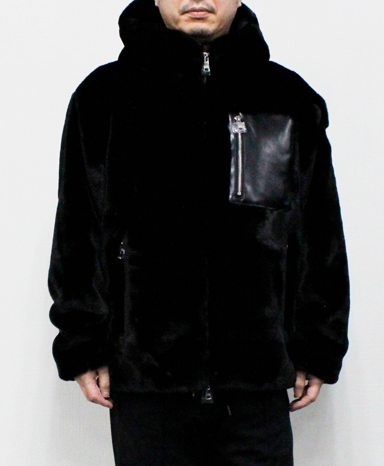 フード付き ボアブルゾン / MASCALI /  マスカリ / BLACK [MJXA0201033588]