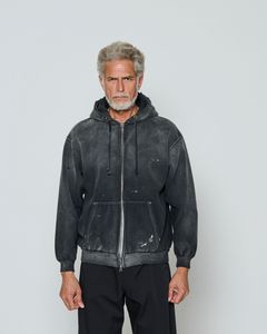 ☆先行予約☆  ダメージフーディー / パーカー / Damaged Hooded Sweatshirt / FADED BLACK 【DH2502】