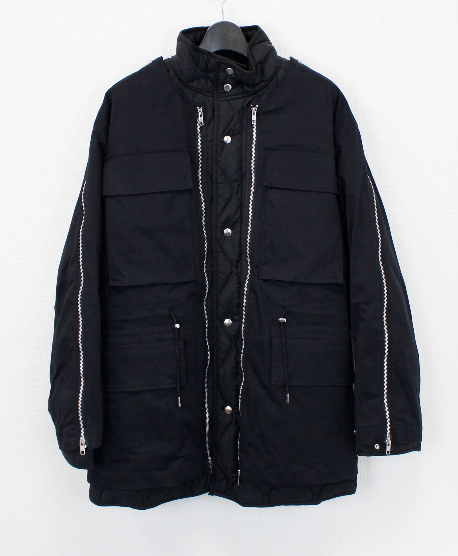 ALMOSTBLACK - レイヤードブルゾン / WOVEN LAYERD M65 ZIPPER