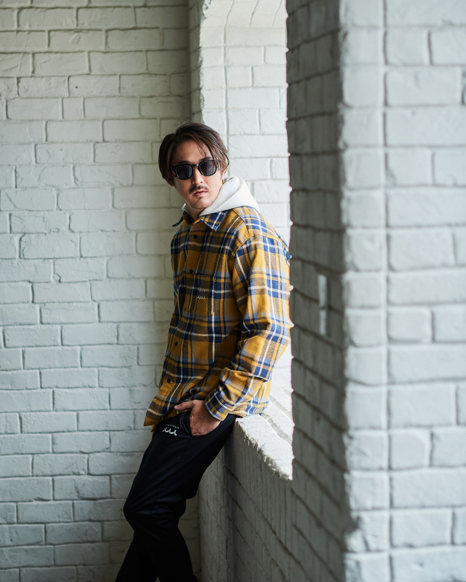 ☆先行予約販売2025年8月下旬～9月下旬頃入荷予定☆ ACANTHUS × muta MARINE / muta Hooded Flannel Shirts / シャツジャケット / YELLOW 【MA2532】
