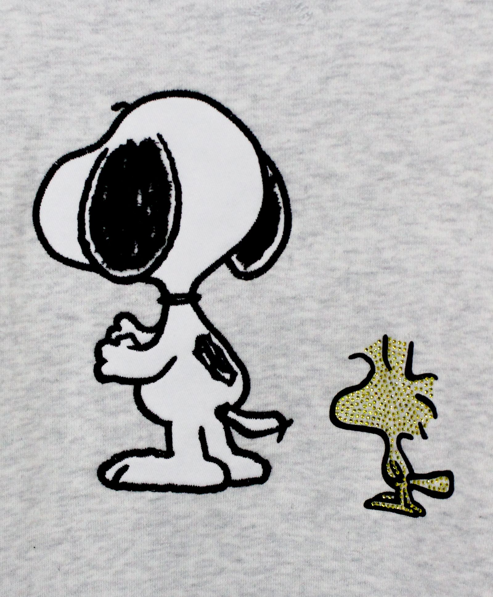 1PIU1UGUALE3 RELAX × PEANUTS / スヌーピー ラインストーンフーディー / パーカー / オートミール 【USO-26055】